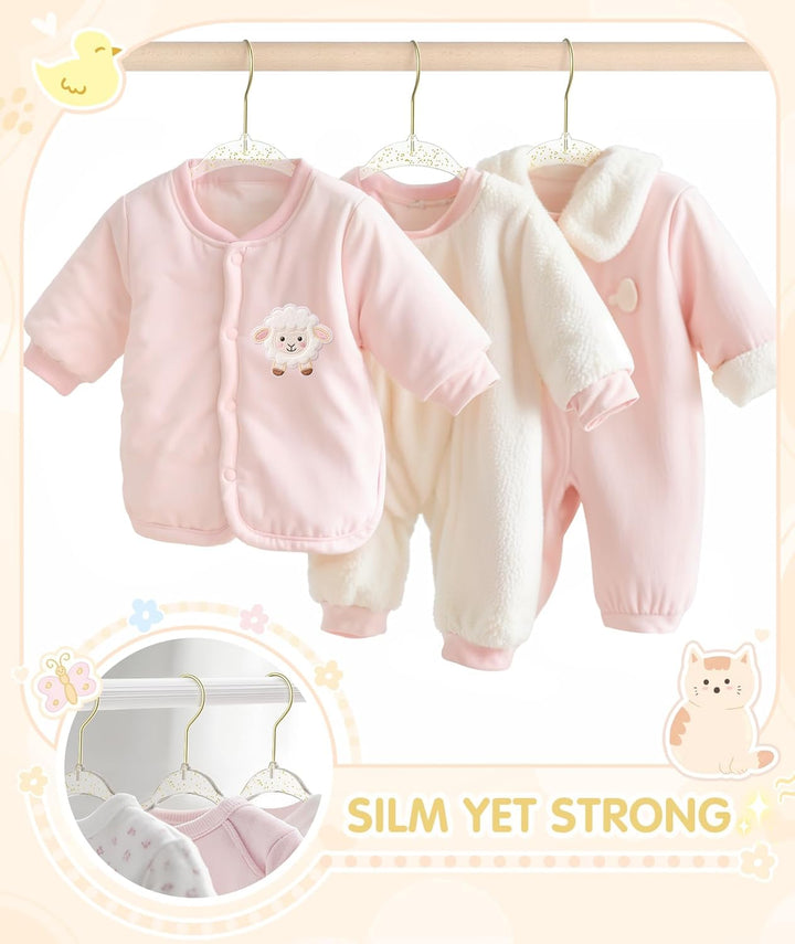 Kleiderbügel Kinder, Kinderkleiderbügel Transparent mit Kleine Pailletten, 20 Stück Schön Baby Kleid
