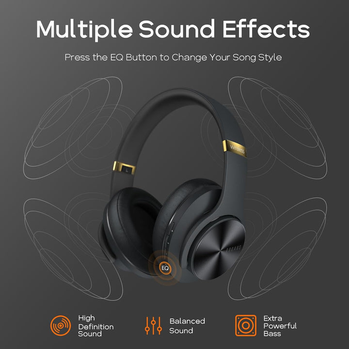 DOQAUS Kopfhörer Kabellos Bluetooth,Bis zu 90 Std HiFi Stereo Kopfhörer Over Ear mit 3 EQ-Modi,Bluet