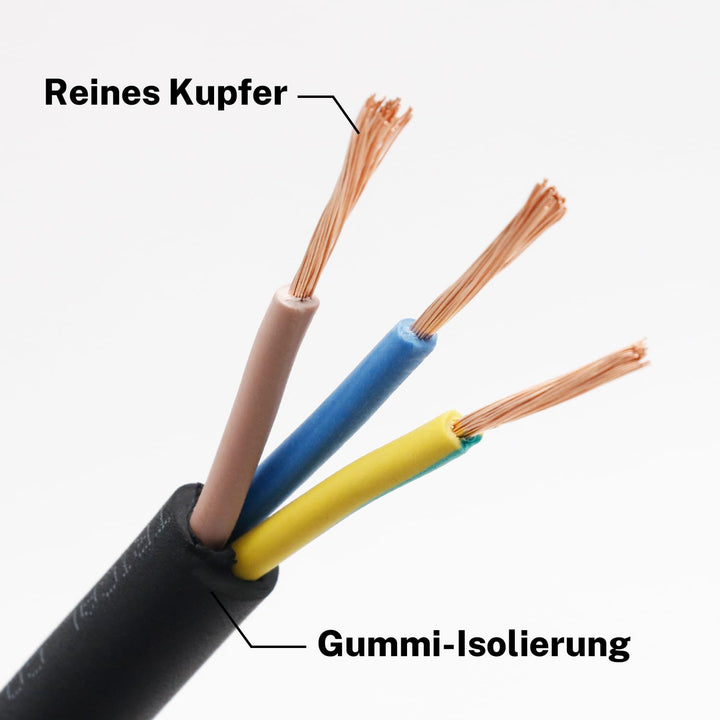 Firmerst Gummikabel 3x1mm² Stromkabel Aussenbereich 10 Meter, Wetterfest und Flexibel für Gartenbele