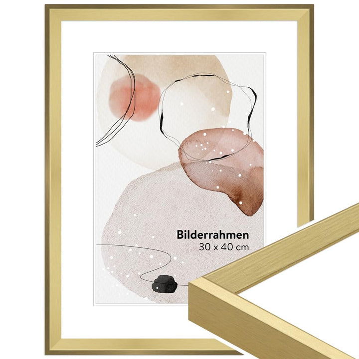 WANDStyle Bilderrahmen 30x30 Gold, Vintage Bilderrahmen Holz, hochwertiger Holzbilderrahmen, Posterr