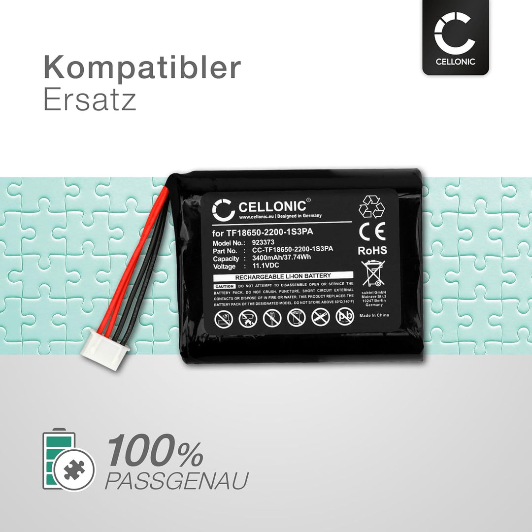 CELLONIC, Lautsprecherakku kompatibel mit Marshall Stockwell (3400mAh, 11.1V) 1x Ersatzakku TF18650-