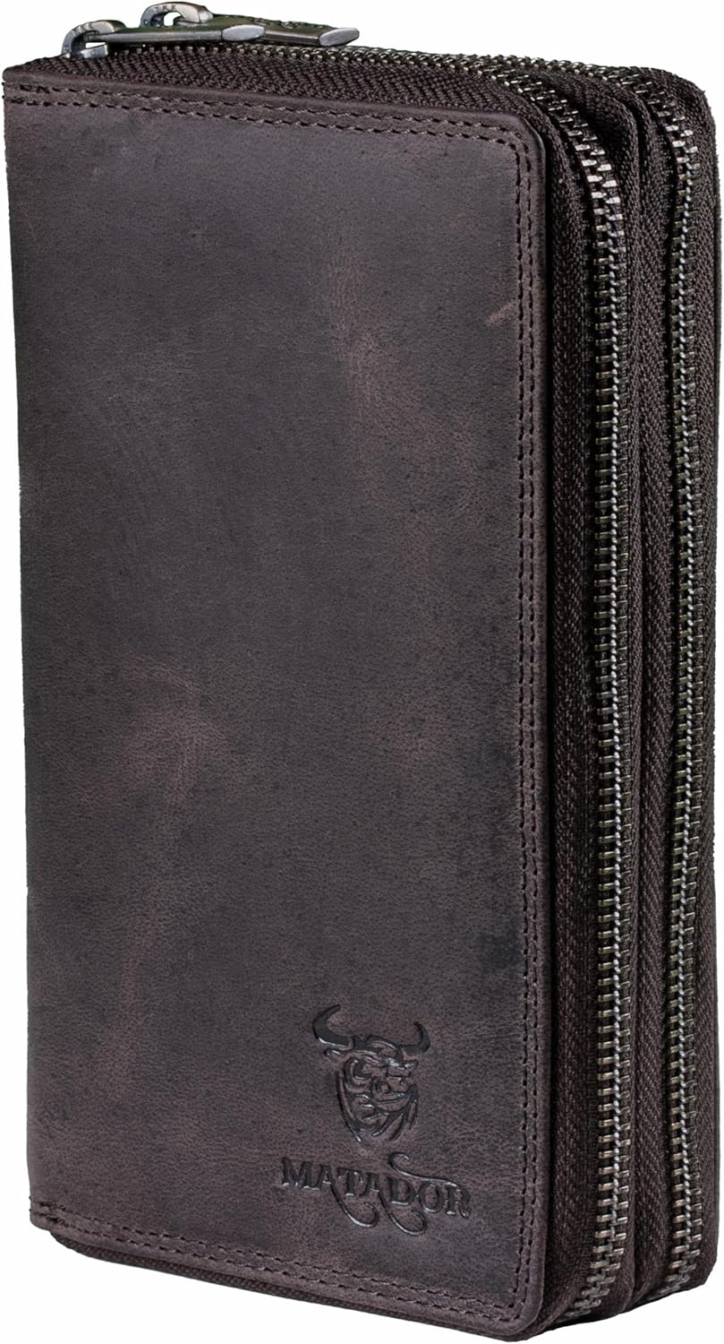 MATADOR Portemonnaie Damen Leder #Madrid mit Edle Geschenk Box, Eleganter Geldbeutel mit RFID Blocke