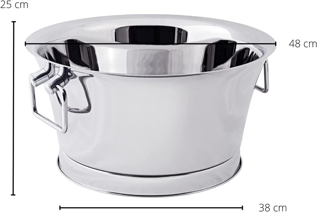 EDZARD Champagner Kühler Samu (Ø 48 cm, gross) aus Edelstahl - Flaschenkühler, Sektkühler doppelwand