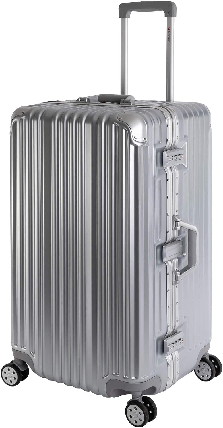 Travelhouse London Koffer Sport Silber - XL Alu Rahmen Polykarbonat Hartschale · Trolley Reisekoffer