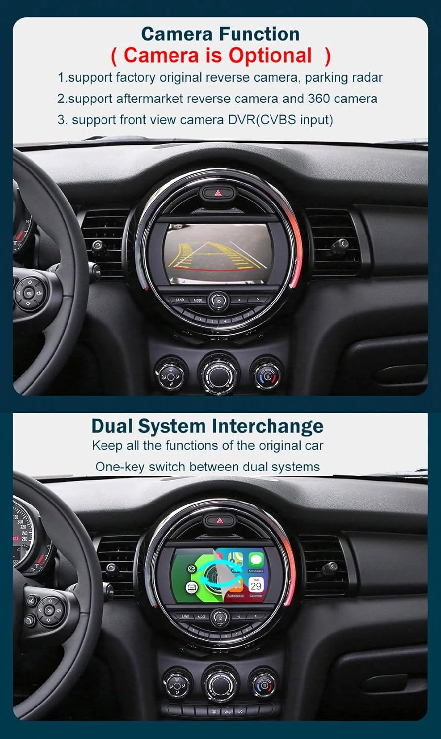 EVO Smart Box Carplay Android Retrofit Kit Decoder Kompatibel mit BMW Mini R55 R56 R57 R58 R60 R61 F