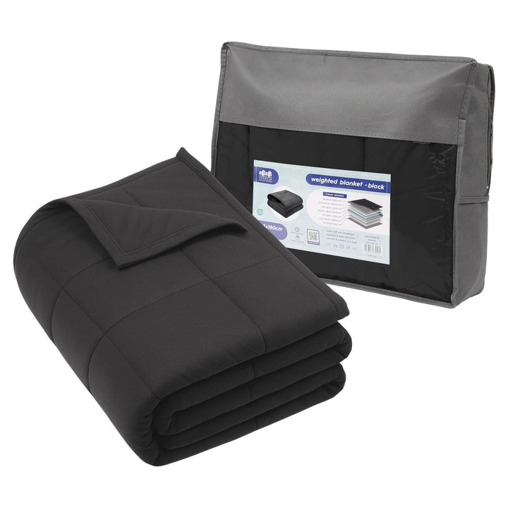 Harbour Housewares Gewichtsdecke mit Aufbewahrungstasche - 125 x 180cm - 6kg - Schwarz - 1x Schwer E