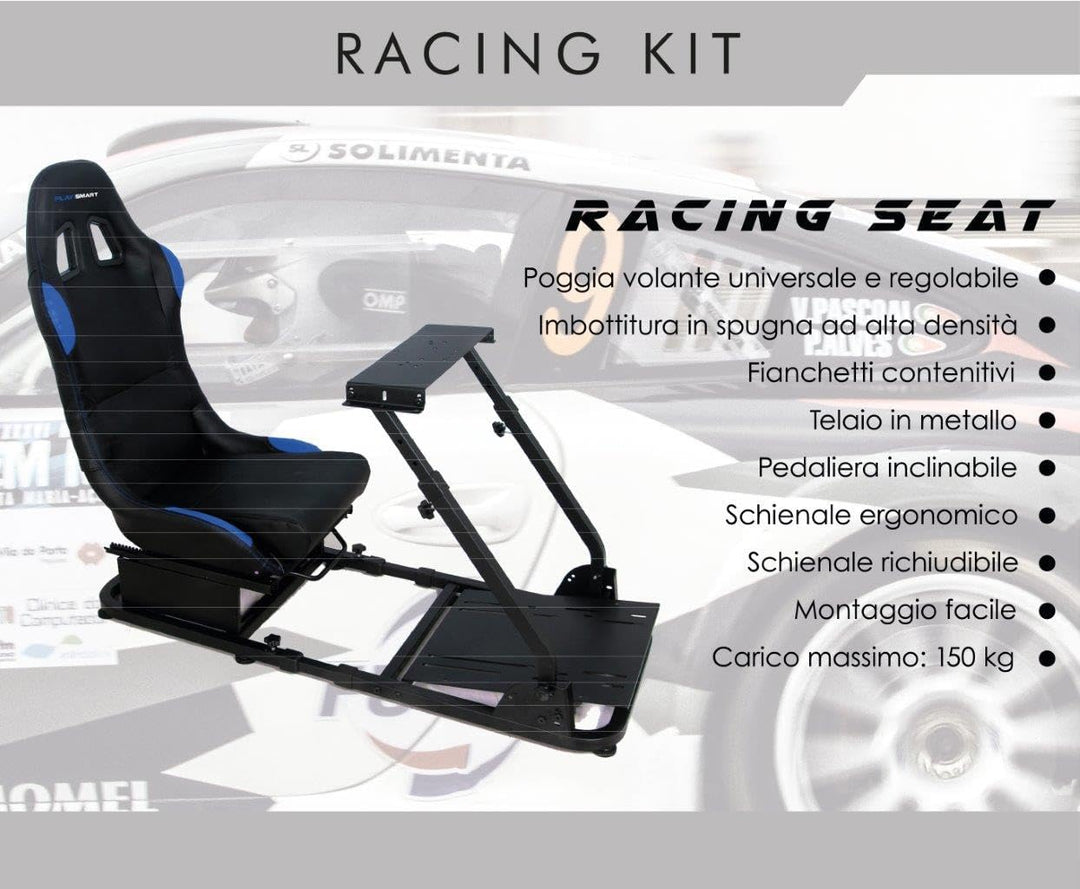 EGOTECH Smart Racing Seat Fahrsimulator mit eingebautem Sitz, zusammenklappbar, Fahrsimulator für Re