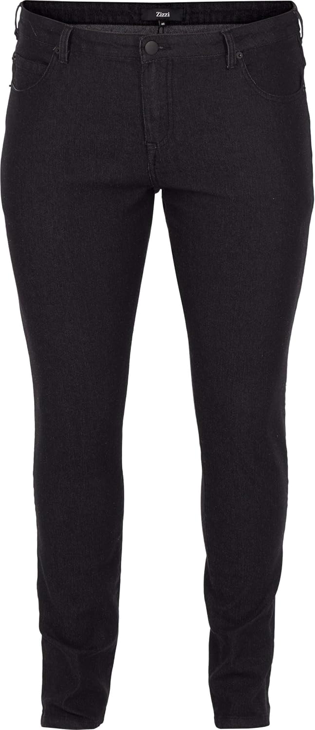Zizzi Grosse Grössen Damen Super Slim Amy Jeans mit hoher Taille Gr 42-56 46W / 30L Schwarz, 46W / 3