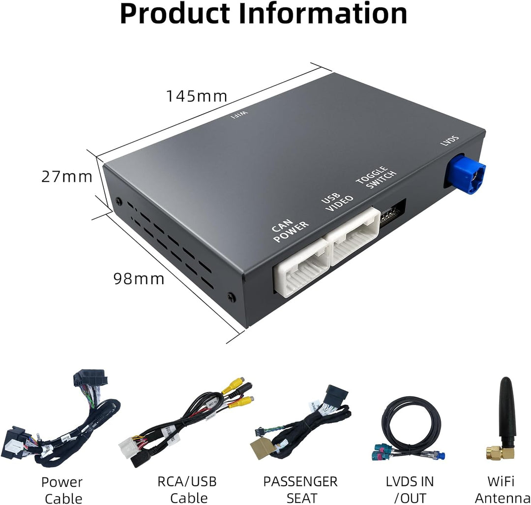 EZoneTronics Wireless CarPlay & Android Auto Retrofit Kit Decoder für Audi A4/A5/Q5 2008-2018 mit MM