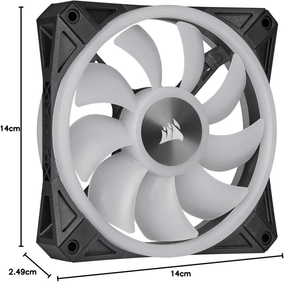 Corsair iCUE QL140 RGB, 140-mm-RGB-LED-PWM-Lüfter (68 Einzeln Ansteuerbare RGB-LEDs, Schwindigkeiten