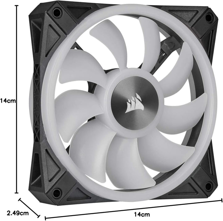 Corsair iCUE QL140 RGB, 140-mm-RGB-LED-PWM-Lüfter (68 Einzeln Ansteuerbare RGB-LEDs, Schwindigkeiten
