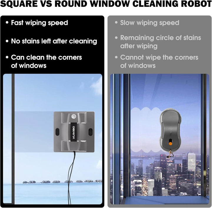 K2 Fensterputzroboter mit sprühfunktion 6000Pa Fensterroboter Geräuscharmer Fensterreiniger Roboter