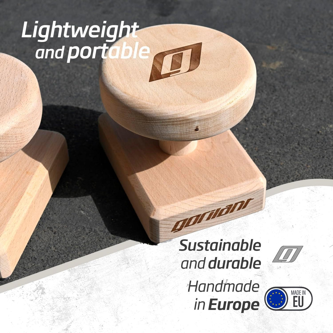 Canes BASIC Balance-Blöcke aus Buchenholz (14 cm Höhe) mit rutschfesten Füssen, Handstandblocks Rund