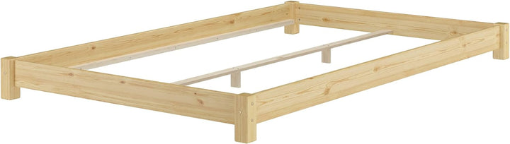 Erst-Holz Breites, flaches Futonbett Einzelbett 120x200 Kiefer massiv V-60.51-12, Ausstattung:ohne Z