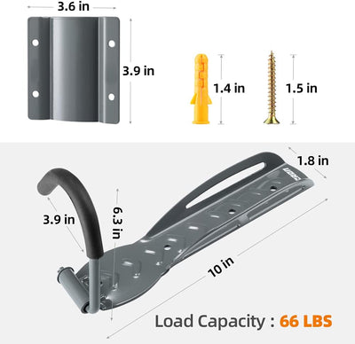 LYCAON Wand Fahrradhalter (Ultimate Grey) Stahl Fahrrad Wandhalterung, Fahrrad Haken, Fahrradständer