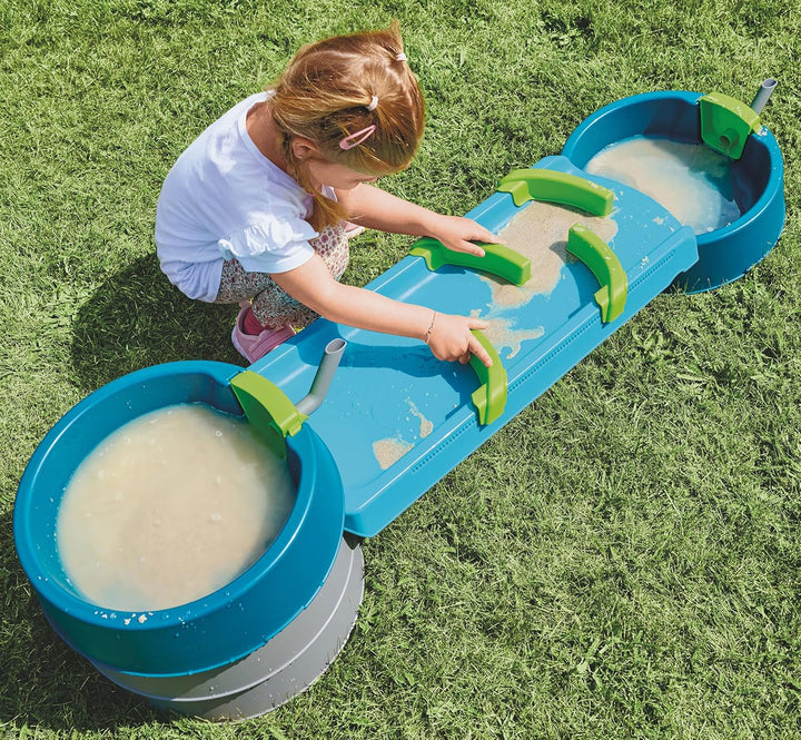 AquaPlay Mudway Run - kombinierte Wasser- und Sandspielbahn, 1,5m Wasserbahn mit Schleusen, Becken u