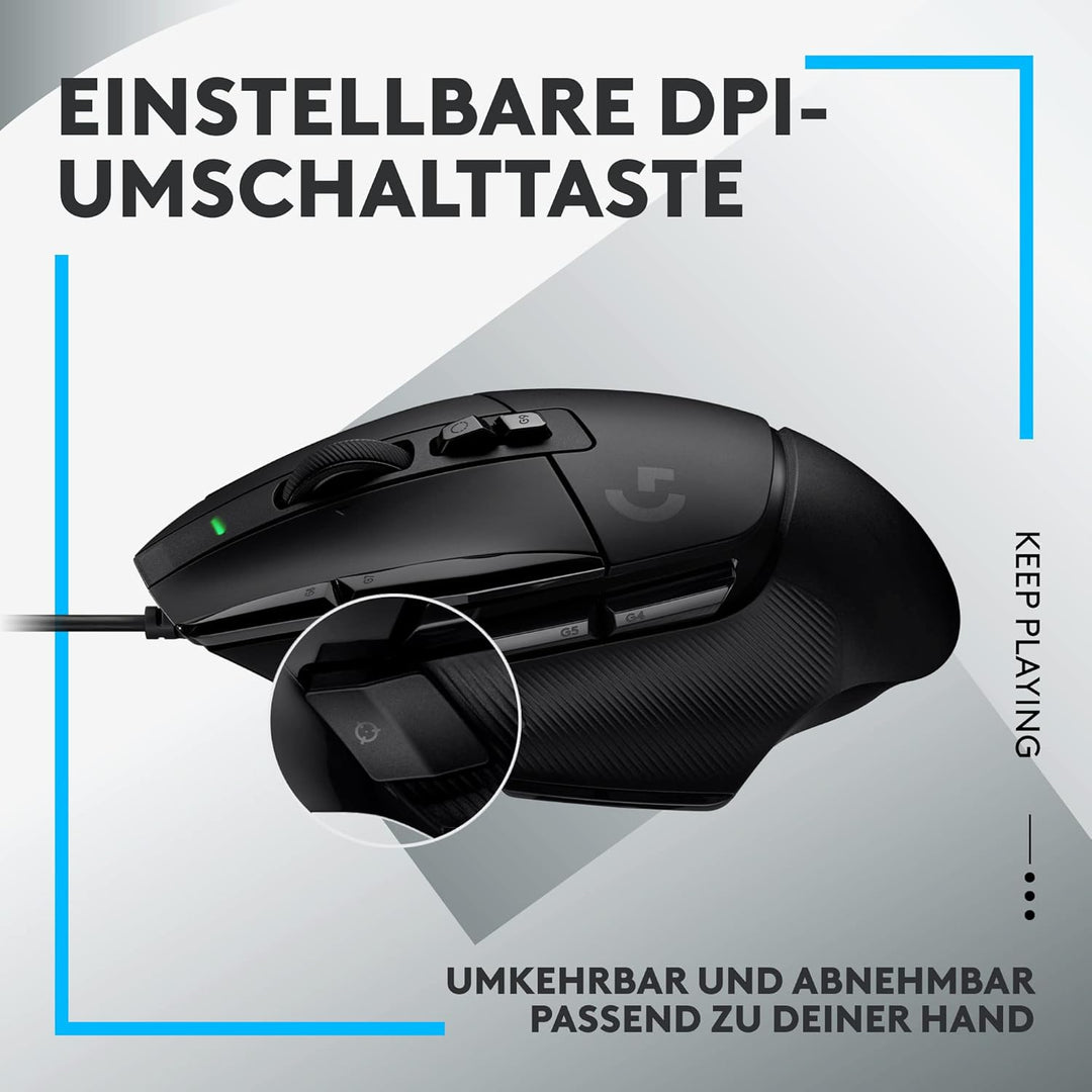 Logitech G502 X Kabelgebundene Gaming-Maus - LIGHTFORCE Hybrid optisch-mechanische Primärschalter, H