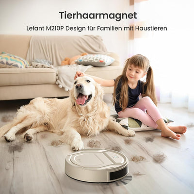 LEFANT M210P Saugroboter, Superschlank Staubsauger Roboter, 2200 Pa Saugkraft, 120 Min Laufzeit, WLA