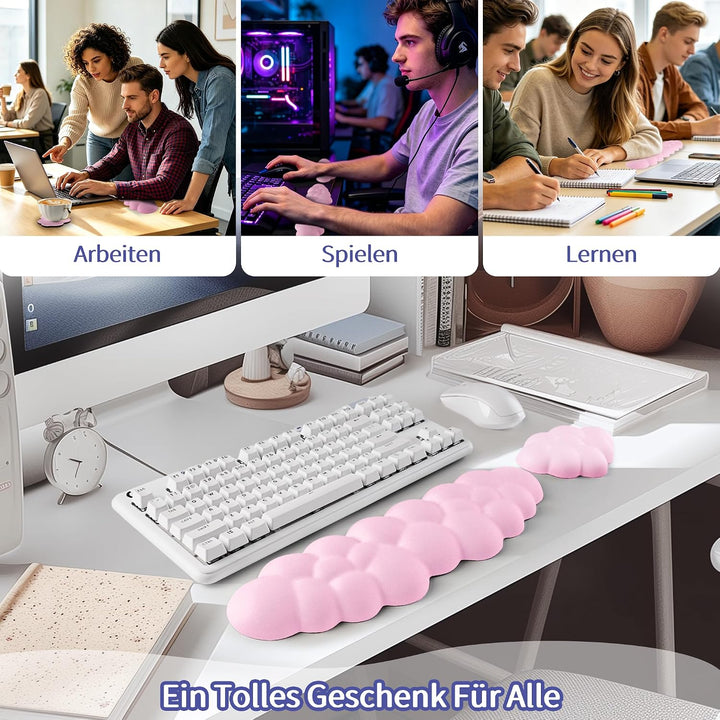 Wolke Handballenauflage Tastatur, Ergonomisches Wolke Handauflage Tastatur Mit PU Leder Memory Schau