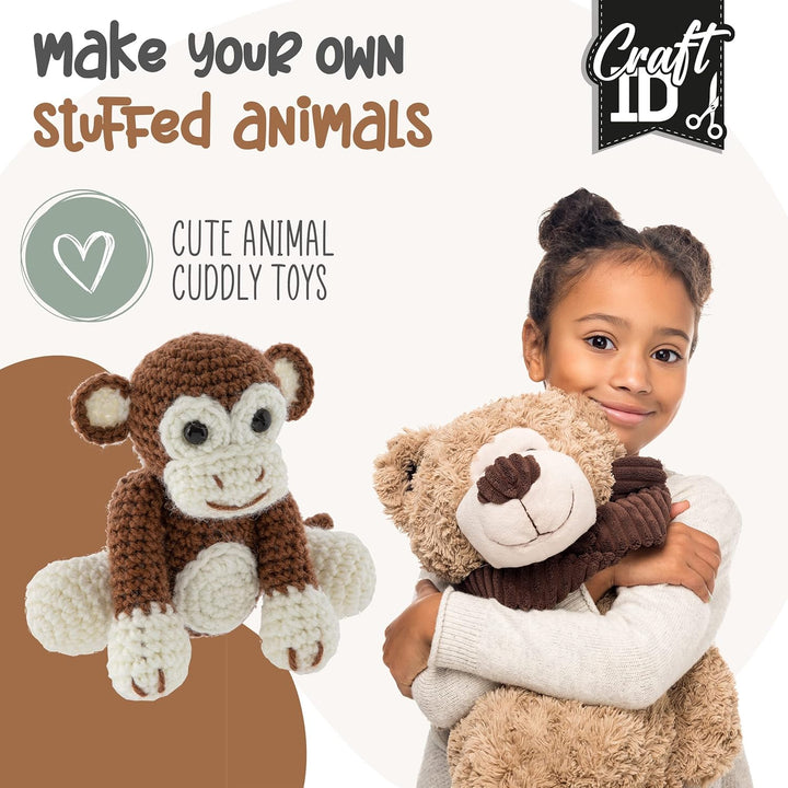 Affen-Häkelset | Amigurumi-Set | Häkelpaket | Häkelnadelset Kinder und Erwachsene | Häkelpakete Kusc