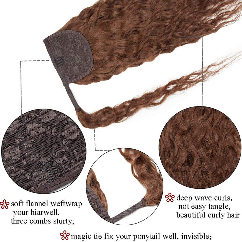 SEGO Clip in Ponytail Extensions Echthaar Zopf Pferdeschwanz Haarteil Lockig Wavy Curly Haare Haarve