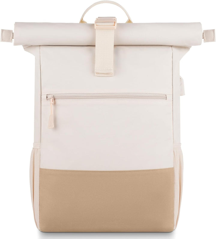 RJEU Rolltop Rucksack Damen Herren,Laptop Rucksack Frauen Wasserdicht für Uni,Fahrrad,Reise,Weekende