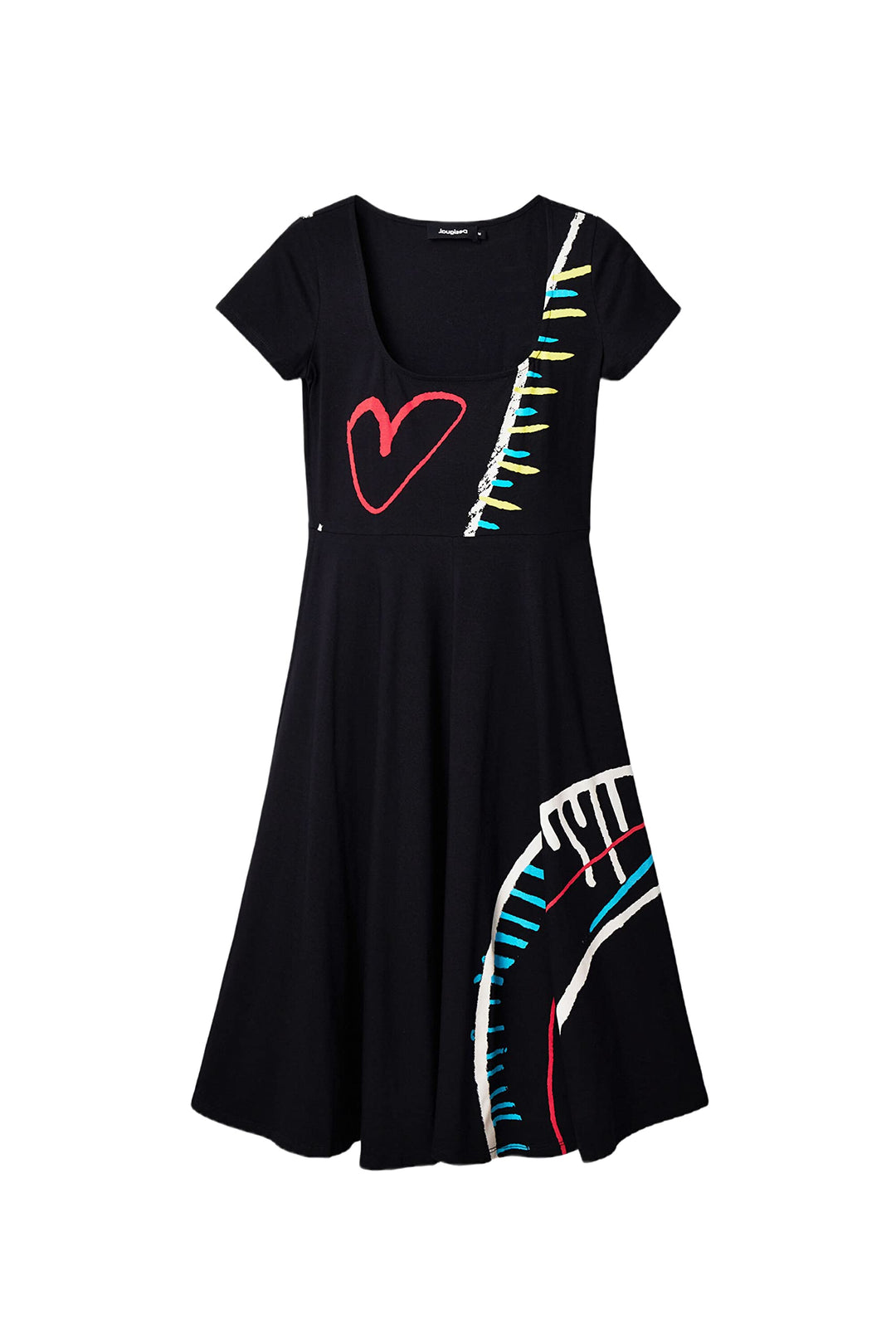 Desigual Damen Woman Knit Dress Short Sleeve Dress M Schwarz, M Schwarz