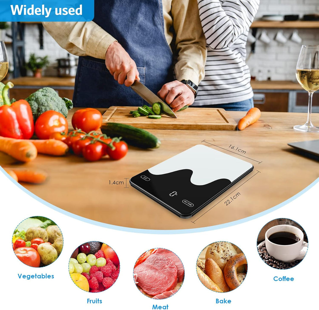 Brifit Digitale Küchenwaage 10kg/1g – Präzise Grammwaage mit LED-Display, Tara-Funktion, USB-C Aufla