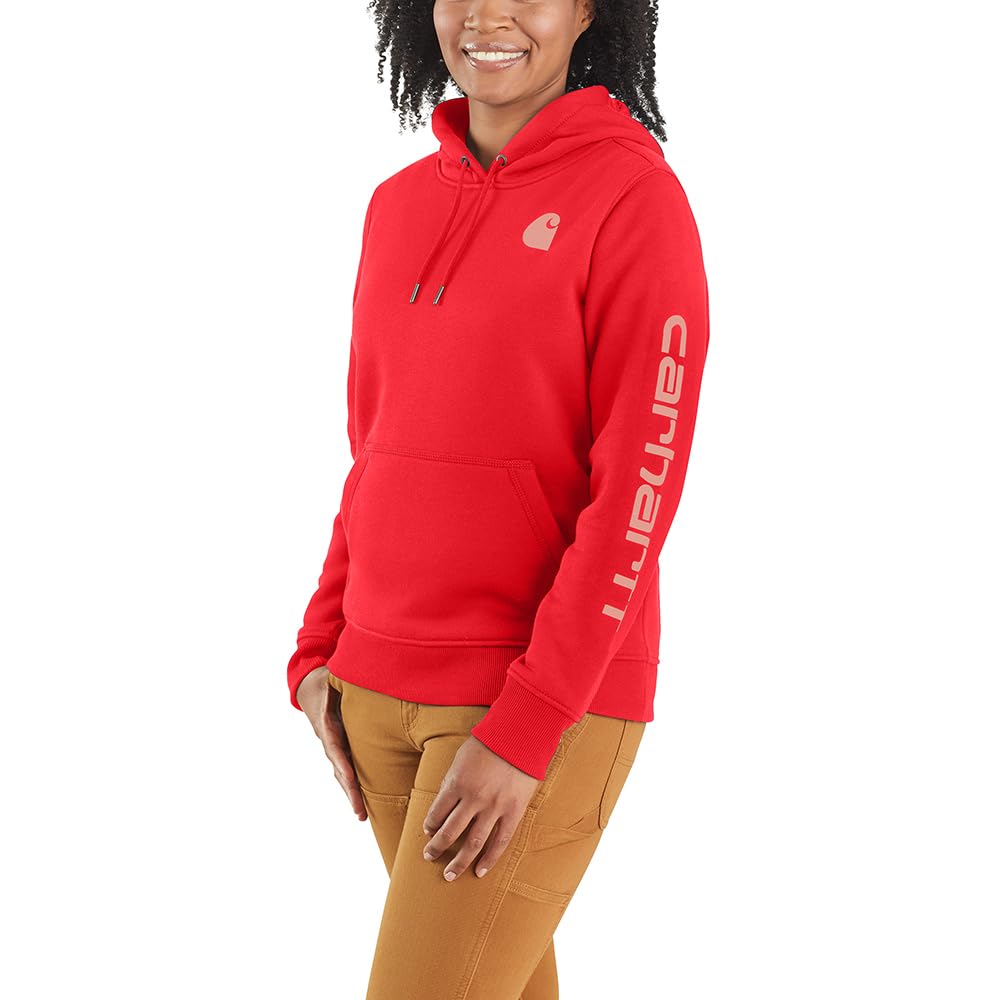 Carhartt Damen Relaxed Fit Midweight Logo Sleeve Graphic Sweatshirt Kapuzenpullover XS Bittersweet,