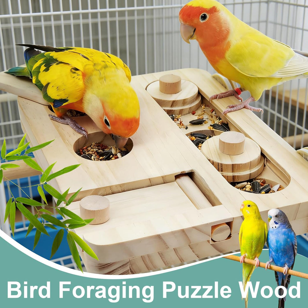 Hamster Spielzeug - VöGel Futtersuchpuzzle Holz - Puzzle Futterspender FüRVöGel - Nager Spielzeug -