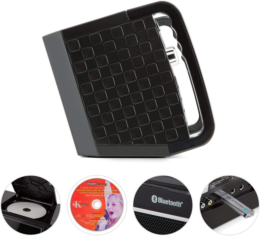 AUNA DiscoFever LED Edition - Karaoke Anlage, Karaoke Maschine mit Bluetooth, Karaoke Box mit 7" TFT