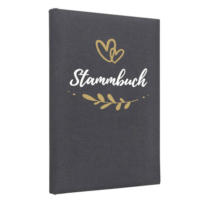 Hochzeitideal – Stammbuch der Familie Fiore grau 21 cm x 15 cm - Buchbinderleinen Hochzeit - Familie