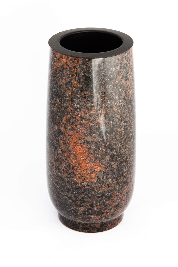 Afterglow Stilvolle Grabvase Classic aus echtem Granit Aurora Finnland Höhe 20 cm/Ø 10 cm Grabschmuc