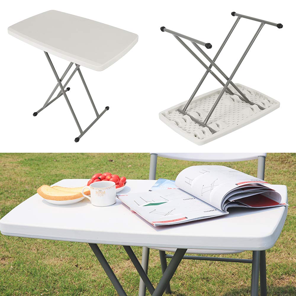 Willonin Klapptisch Campingtisch klein Esstisch Gartentisch faltbar und höhenvertstellbar Tischrahme