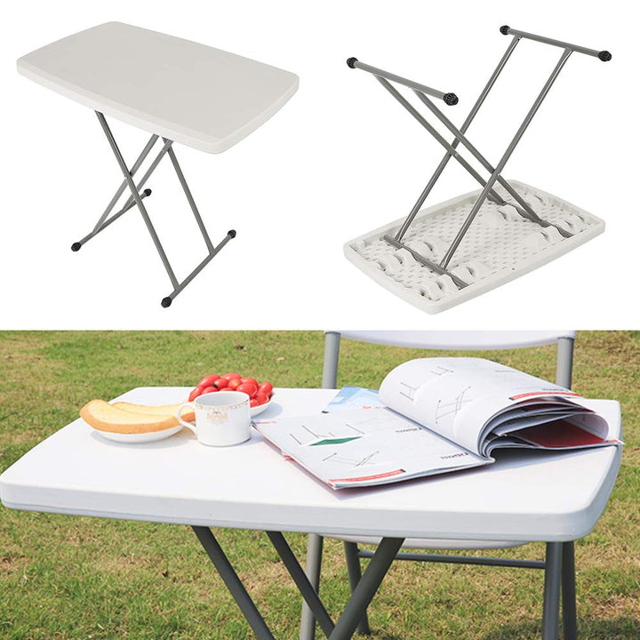 Willonin Klapptisch Campingtisch klein Esstisch Gartentisch faltbar und höhenvertstellbar Tischrahme