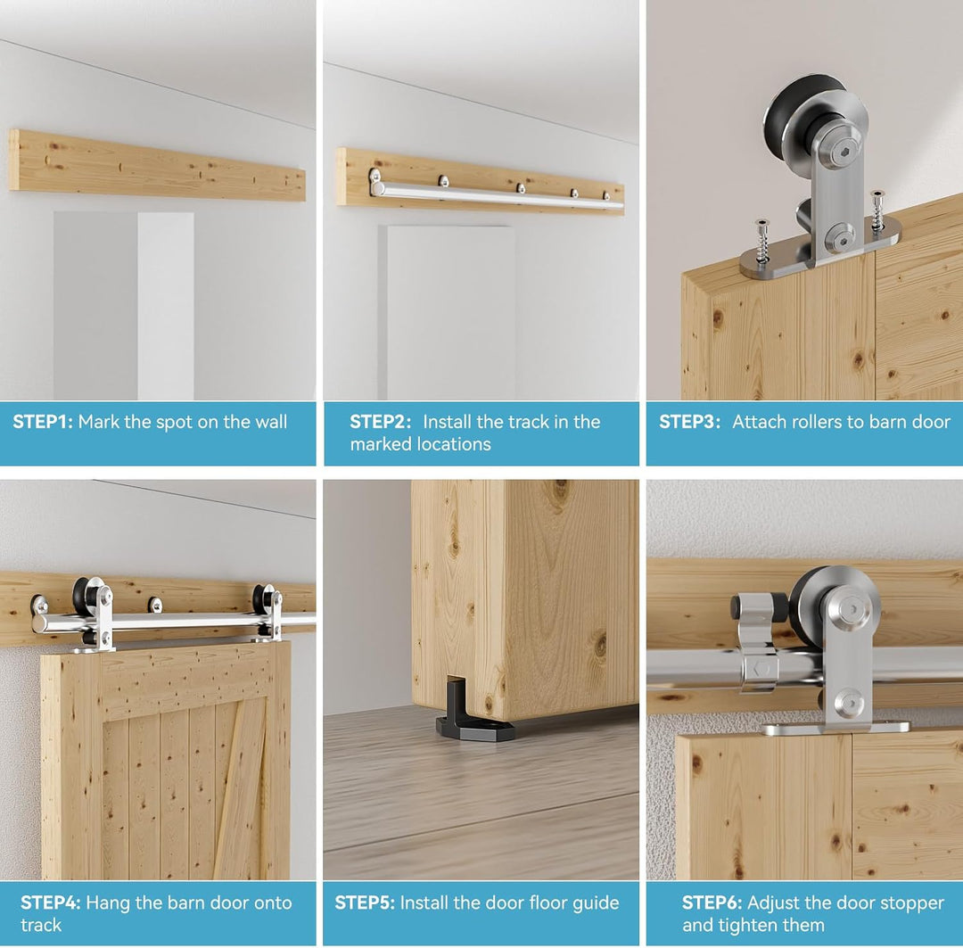 Schiebetürbeschlag Edelstahl 275cm Schiebetüren Schiebetürsystem Komplettset Laufschiene Rollen Set