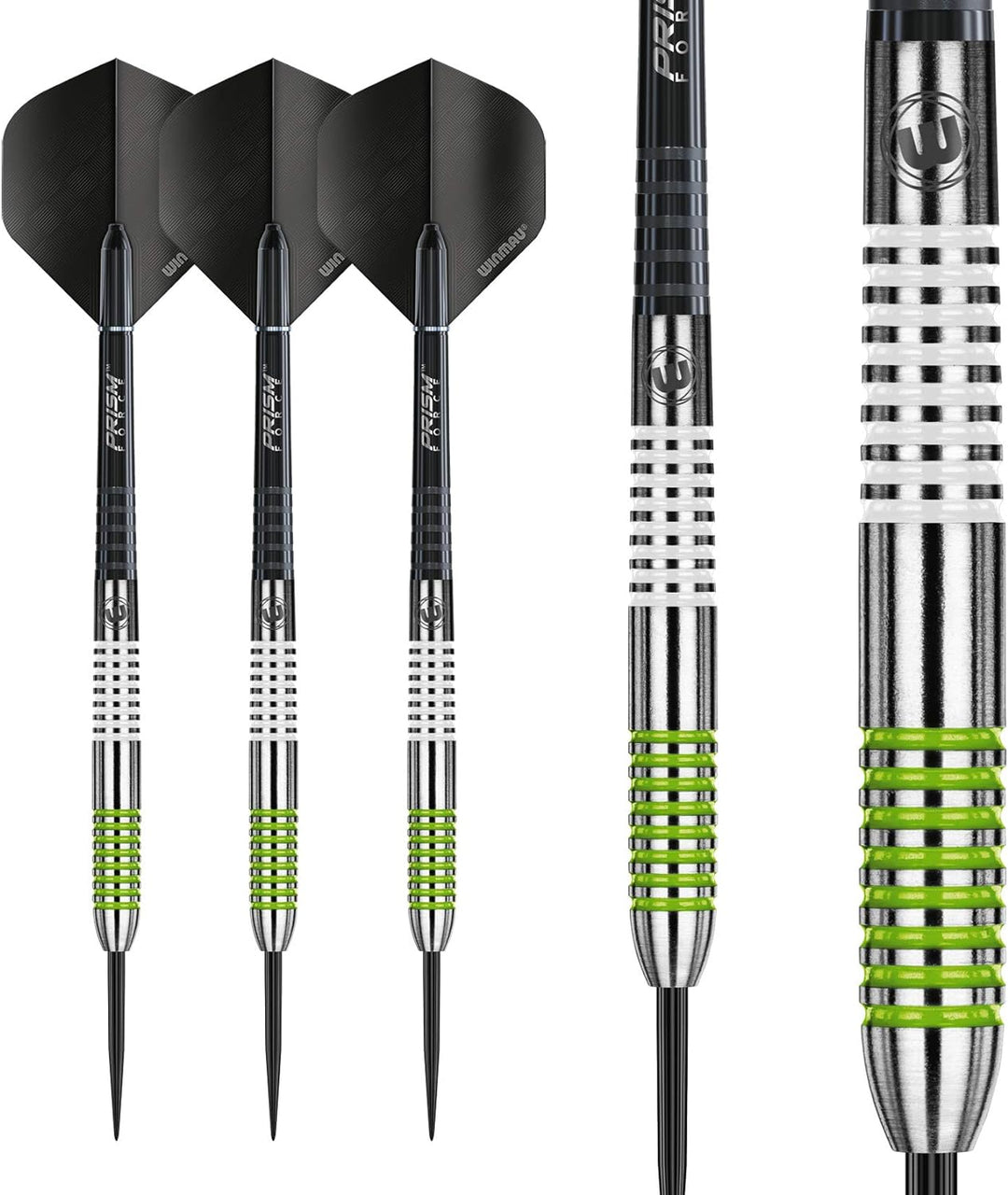 WINMAU Ton Machine 23g Profi Wolfram Steeltip Dartpfeile Set mit Flights und Schäfte