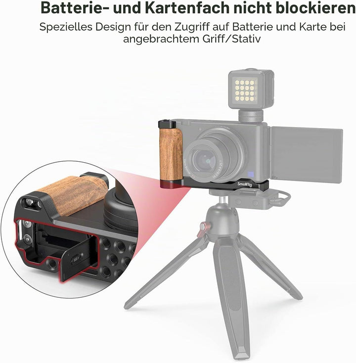 SMALLRIG L Platte L Bracket mit Holzgriff für Sony ZV1 Kamera - 2936