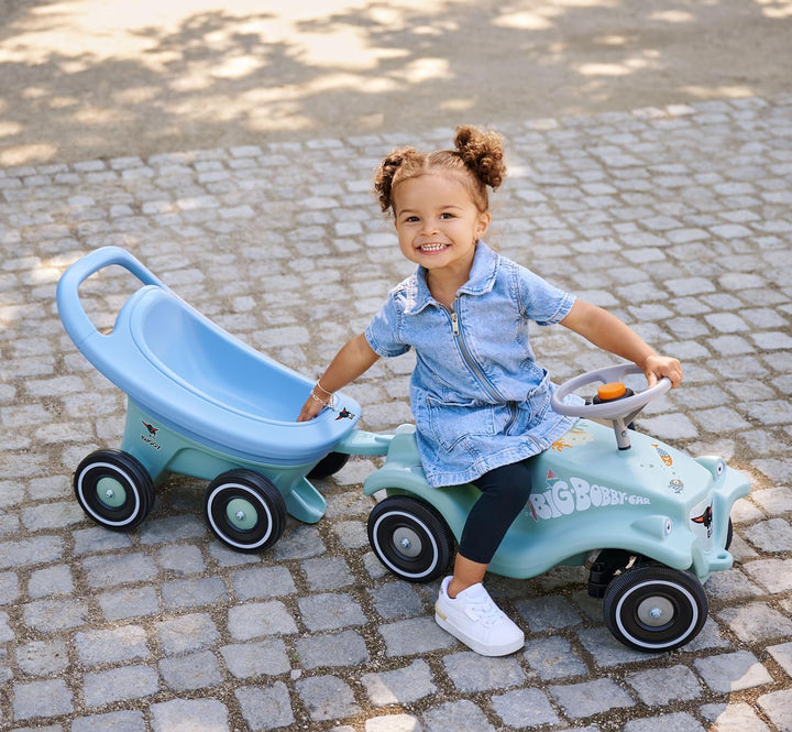 Big Buggy 3-in-1 Lauflernwagen mit Verstellbarer Bremsfunktion, Anhänger, inklusive 4 Flüsterräder,