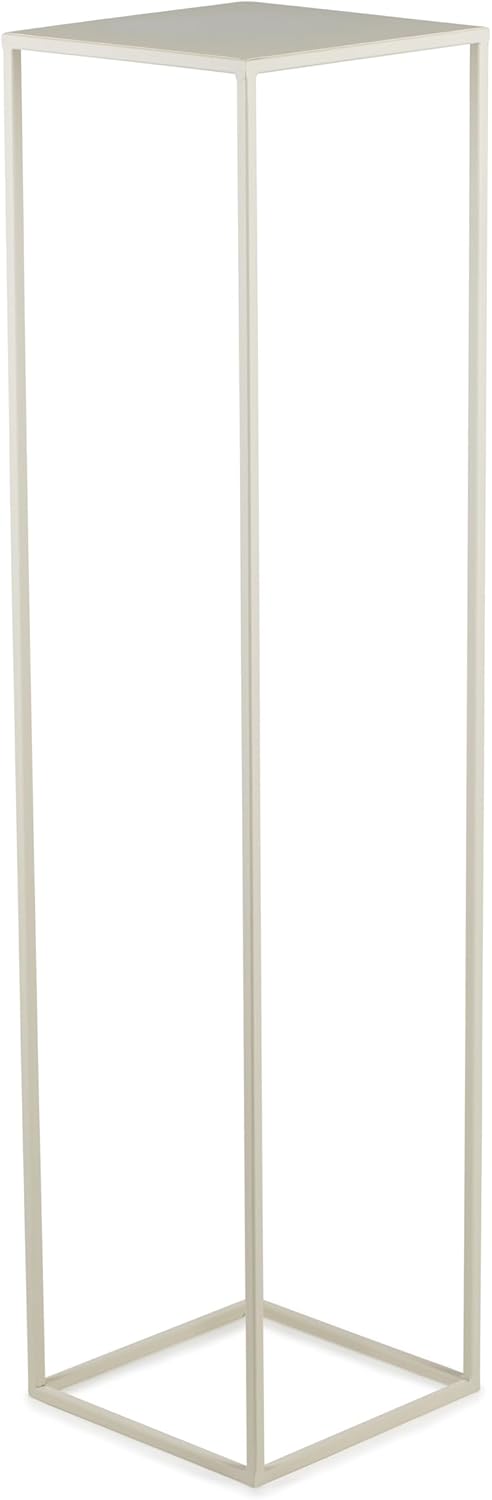 HowHomely Blumenständer Metall Cremefarben 100 cm Hoch - Solider und Robuster Blumenhocker Metall -