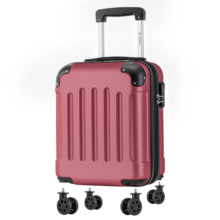 Kabinenkoffer mit abnehmbaren Rädern, S Koffer Suitcase Wein rot, Trolley Reisekoffer, Rollkoffer Ha