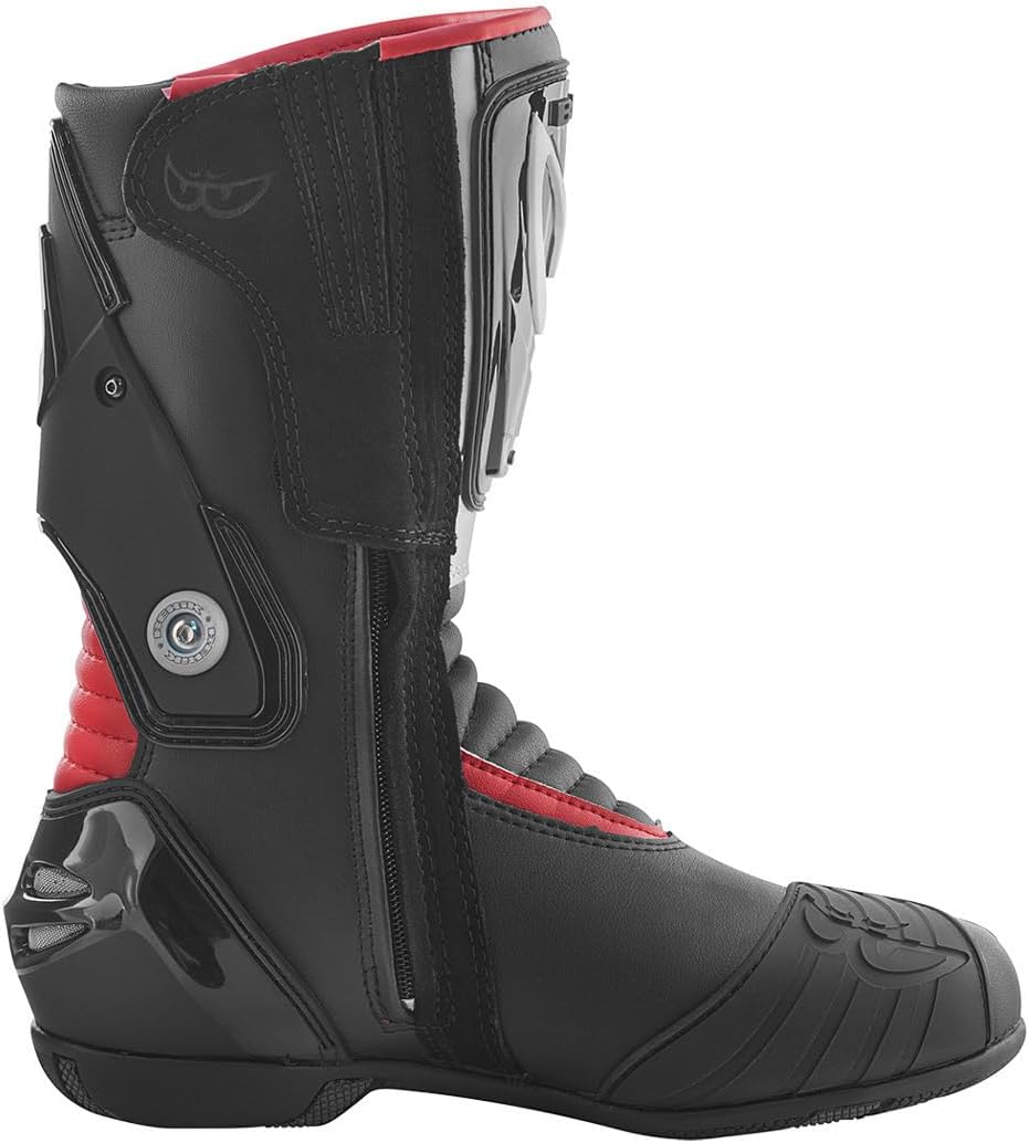 Berik Shaft 2.0 Motorradstiefel, schwarz/rot, 46 46 EU Schwarz Rot, 46 EU Schwarz Rot