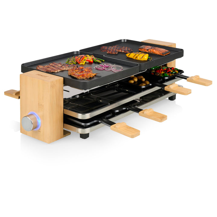 Princess Raclette Pure 8 – Personen 2 wendbare Grillplatten Kochfläche x 21 cm x 23 Parkdeck Thermos