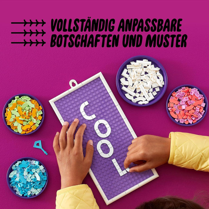 LEGO 41951 DOTS Message Board, DIY Kinderzimmer-Deko, Mosaik Bastelset für Spielzeug Türschild und L