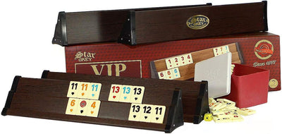 STAR V.I.P Holz Wooden Rummy Set VIP Okey mit Melamin Steine AHSAP Okey