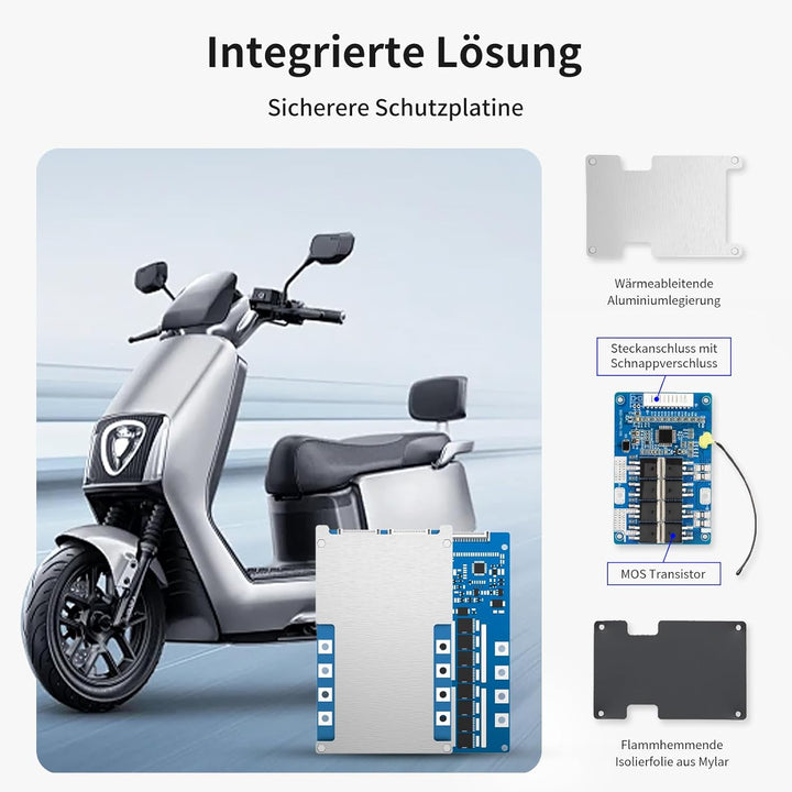 BMS 20S 72V 120A Lithium-PCB-Schutzplatine mit Balancerleitung und NTC, gemeinsamem Anschluss, zehn