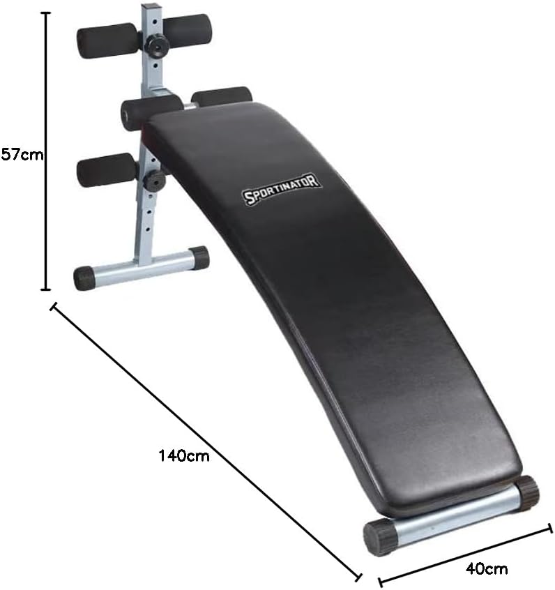 SPORTINATOR® Sit Up verstellbare Trainingsbank mit abwischbarem Kunstlederbezug, drei Halterungen, i