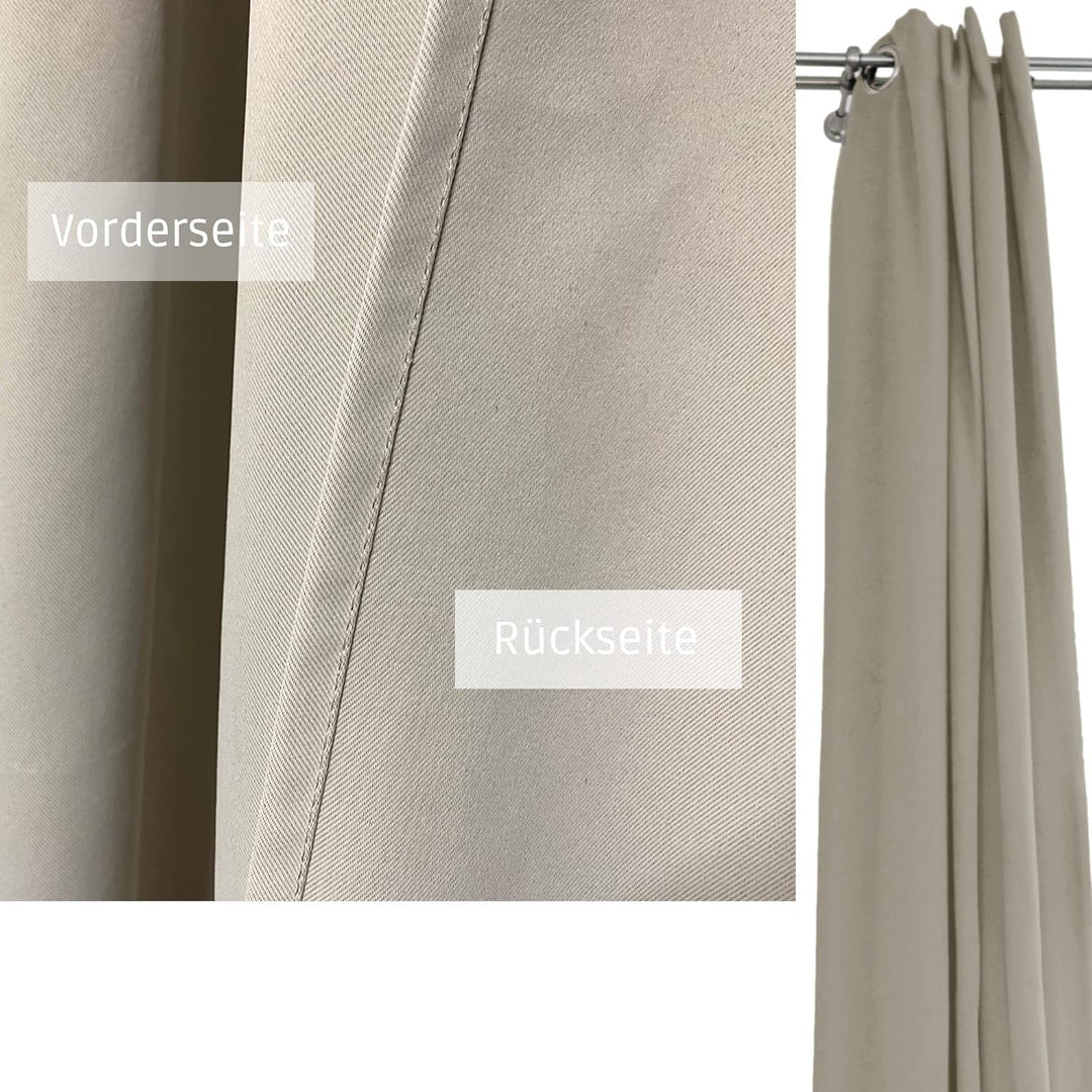 Cleanlevel EST 2016 Verdunklungsvorhang mit Ösen 140cm x 245cm Vorhang Blickdicht Thermo Gardine Wär