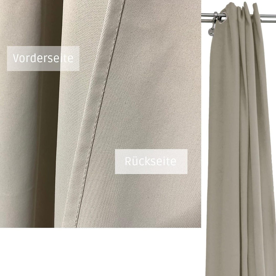 Cleanlevel EST 2016 Verdunklungsvorhang mit Ösen 140cm x 245cm Vorhang Blickdicht Thermo Gardine Wär