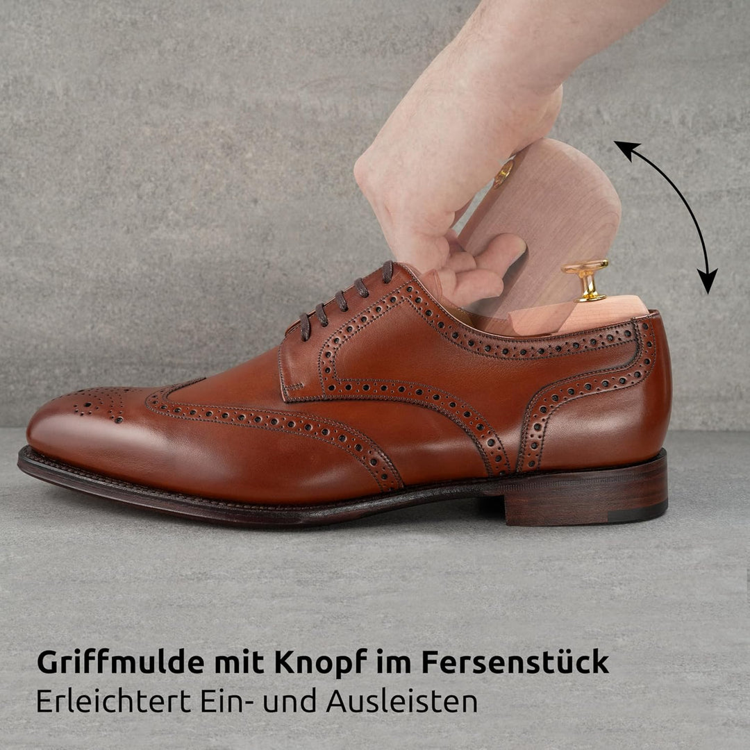 Langer & Messmer Schuhspanner aus Zedernholz für Herren und Damen inkl. Reiseschuhlöffel aus Zedernh